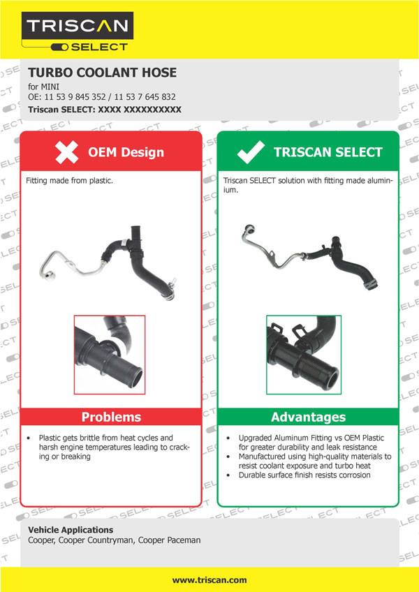 Triscan SELECT - Turbo Coolant Hose